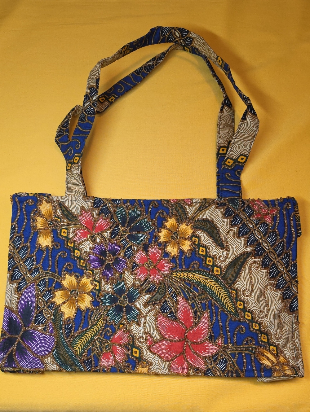 NOVICA Hand-Beaded Batik Tote Bag ▪︎ Pristine Condition! ▪︎ LOVELY PIECE!!